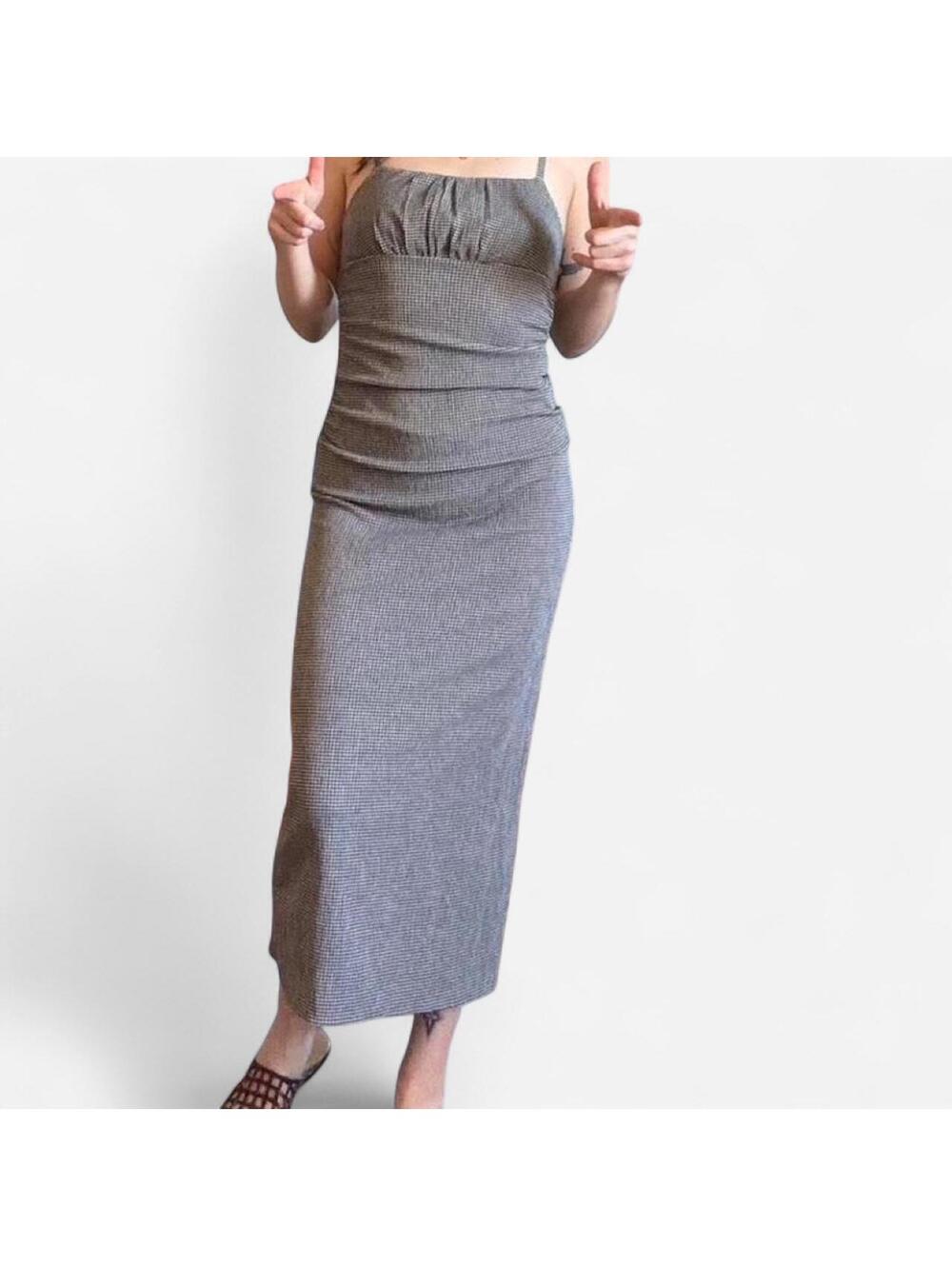 Wild Fable Women's Grey and Brown Dress